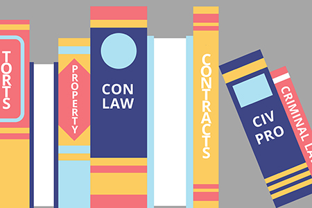 illustration of textbook spines